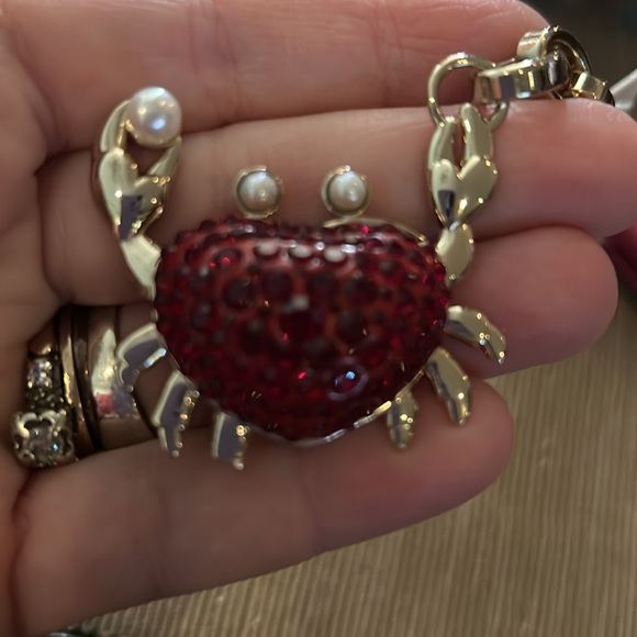 Kate Spade Pinch Me Faux Pearl Crab Keychain Bag Charm KB604 New without tags - Picture 3 of 4